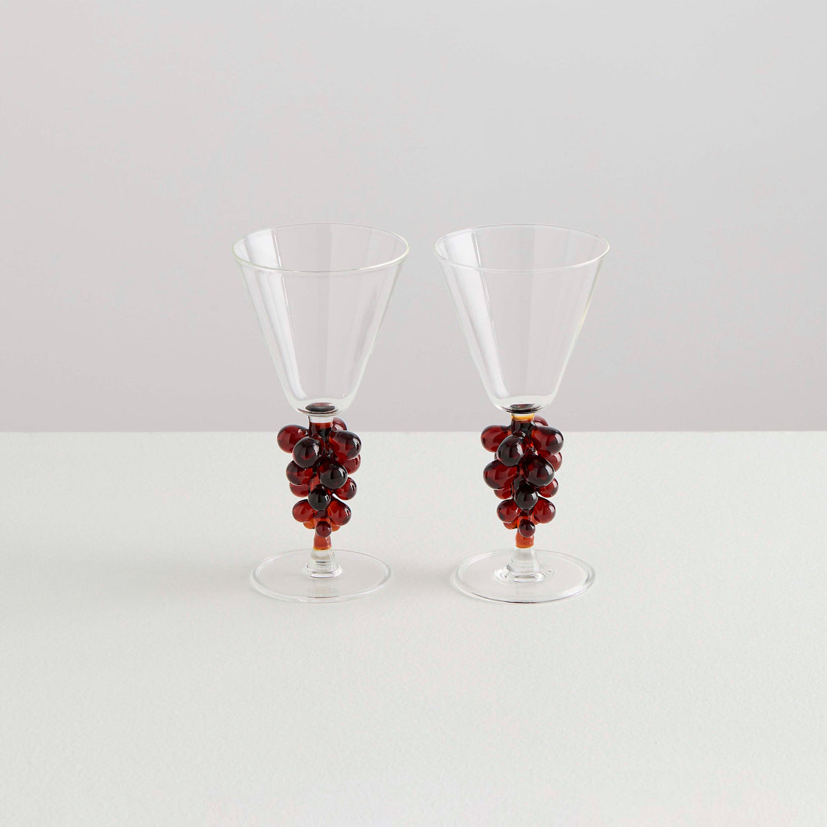 2 Bordeaux Wine Glasses | Clear &amp; Amber